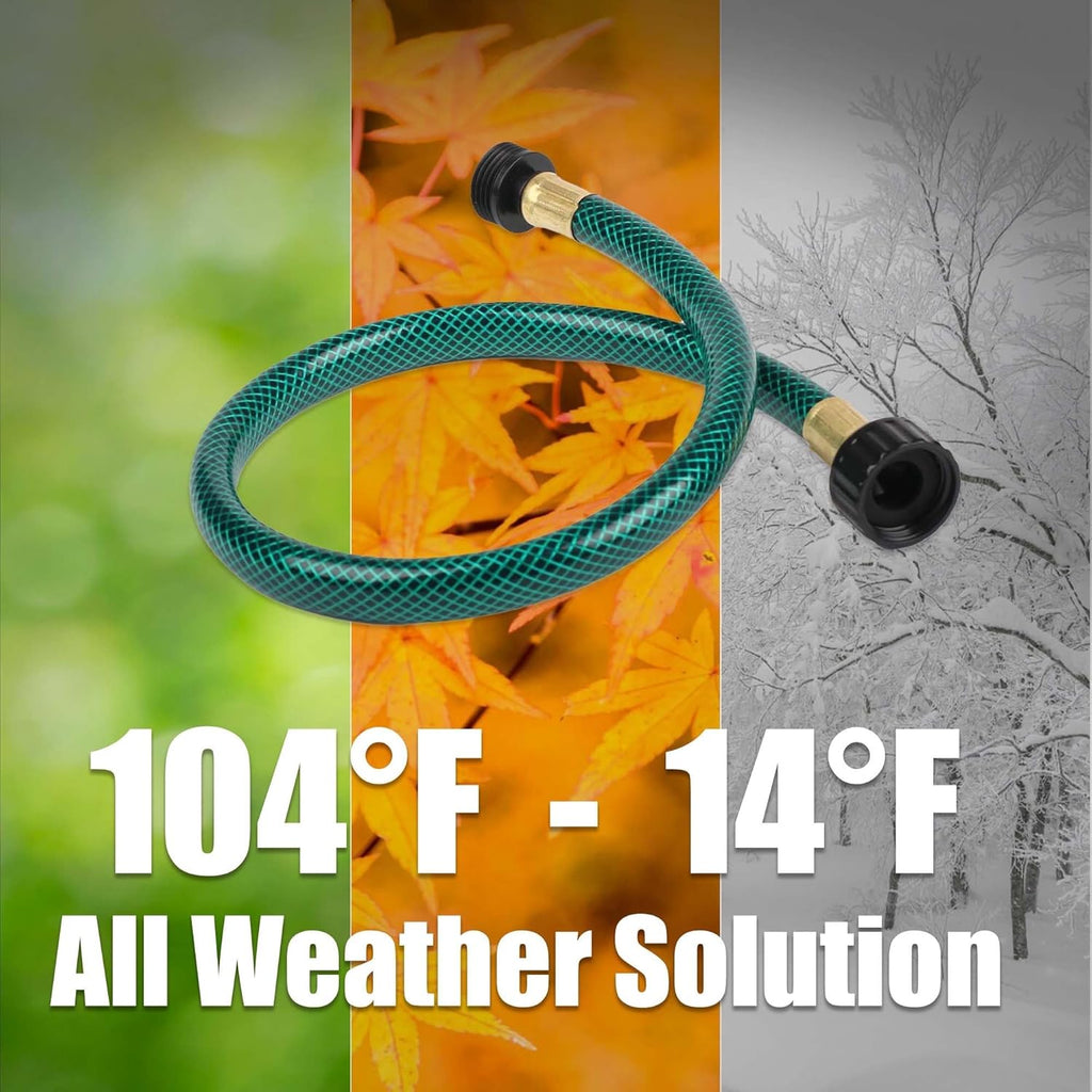 Garden Hose Leakproof for Gardener: 1/2” PVC Water Hoses with GHT Fittings - 2 FT No Kink and Flexible for Outdoor