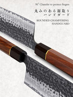 7 Inch Nakiri Knife, Japanese Hand Forged Asian Chopping Chef Knife, Professional Meat Vegetable Cleaver Kitchen Knife with Ergonomic Handle