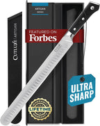 Cutluxe Slicing Carving Knife – 12" Brisket Knife, Meat Cutting and BBQ Knife – Razor Sharp German Steel, Sheath Included, Full Tang, Ergonomic Handle Design – Artisan Series