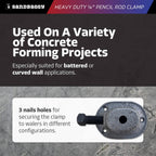 Sandbaggy Heavy Duty 1/4" Pencil Rod Clamp - Reusable Concrete Formwork Clamps - Cast Malleable Iron - Construction Grade Strength & Safety (Heavy Duty, 20, Count)