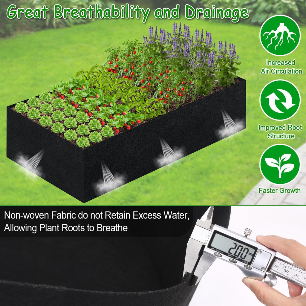 6x3x2FT Raised Garden Bed Liner for Gardening Outdoor, 2mm Thick, Rectangle