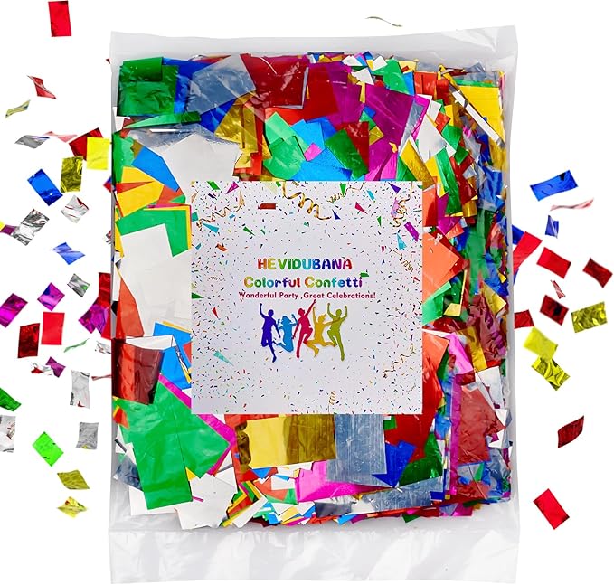 Metallic glitter Confetti Paper - Color Flame Retardant Foil Confetti Great for Birthday Parties,Concerts,Celebrations,Weddings,Confetti Party,Graduation Ceremonies & More (0.45)