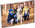 4x6 Acrylic Picture Frame 1 Pack, Clear Freestanding Double Sided Frameless Magnetic Photo Frames, Desktop Display Decor Gift