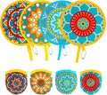 4pcs Mandala Round Foldable Hand Fan Japanese Foldable Fan Style Handheld Compact Cooling Fans,Round Folding Fan for Outdoor Games,Xmas Decoration,Festival,Party Favors,Travel,Events