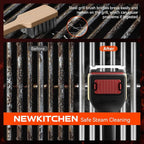 Grill Brush Bristle-Free Steam Cleaning, BBQ Brush Replaceable Heat-Resistant Kevlar Head with Grill Scraper Safe Barbecue Grill Cleaner