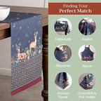 Maison d' Hermine Table Runner 100% Cotton Single Layer Table Runners 108 inches Long for Thanksgiving Christmas Decorations Home Kitchen Dining Party Wedding (Christmas Joy, 14.5" x 108")