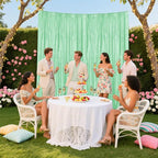 Mint Green Sequin Backdrop Curtain 2 Pieces 2FTx8FT Glitter Photography Backdrop for Party Wedding Birthday Christmas Decorations