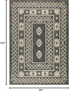 Antep Rugs Patio 8x10 Outdoor/Indoor Southwest Aztec Native Area Rug (Gray, 7'10" x 10')