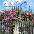 4 Pack Metal Garden Trellis 71" x 19.7" Black Fence Rustproof Garden Trellis for Climbing Plants Support Roses Flower Outdoor Lawn, Black