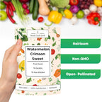Woods Creek Seeds: Crimson Sweet Watermelon Seeds for Planting - Over 45 Heirloom Watermelon Seed Pack - Non-GMO Fruit Seeds for Planting Home Garden or Outdoors - Mini Watermelon Seeds for Gardeners