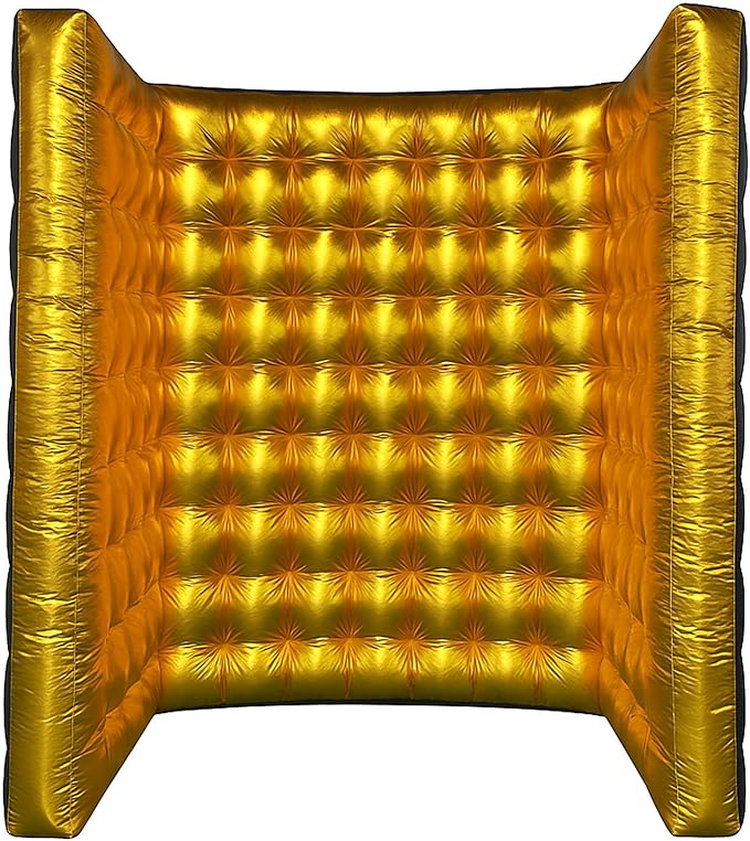 Golden New Inflatable Photo Booth Inflatable Photo Wall with Built-in Blower and LED Promotional Advertising for Wedding Events