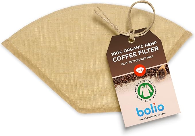 Organic Hemp Reusable Coffee Filter (1, No.2 Flat)