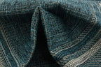 Unique Loom Outdoor Border Collection Area Rug - Soft Border (2'x 6' 1" Runner, Teal/ Ivory)