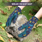 Womens Gardening Weeding Working Gloves, Leather Garden Glove for Women Thorn Proof No Stab for Digging, Planting,Pruning