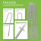 12 Inch Landscape Staples, 12 Pack Galvanized Landscape Stakes Heavy Duty 8 Gauge U-Shaped Garden Stakes, Ground Stakes for Weed Barrier Fabric, Irrigation Tubing, Fence, Outdoor Decorations