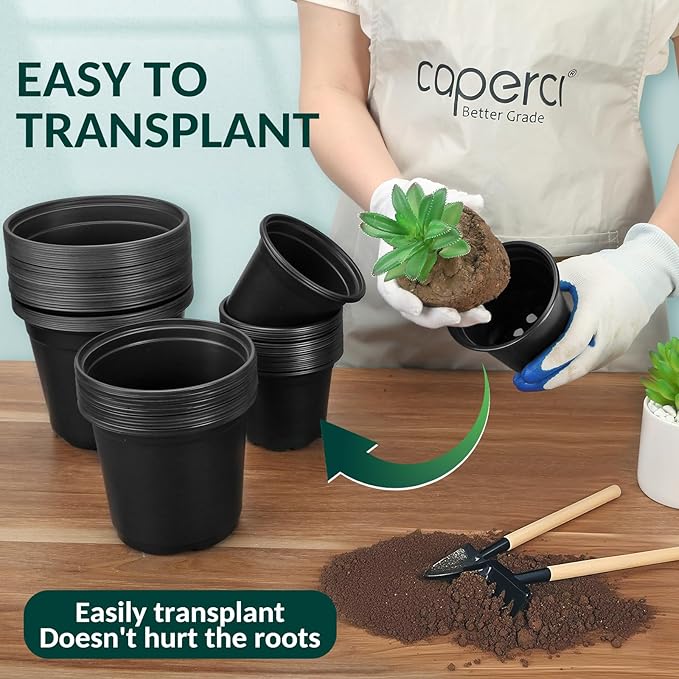 110 Pcs Small Plastic Palnt Pot, 4 5 6 Inch Nursery Pots with Drainage, Seedlings Starter Pots for Plants, Great for Herbs, Cuttings, and Starter Plants (110 pcs, 4 inch)