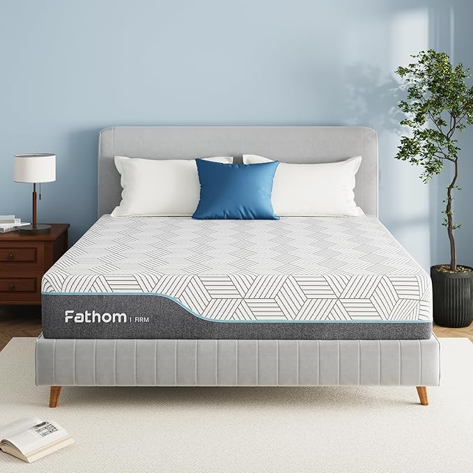 FATHOM Firm King Mattress 14 Inch Memory Foam Mattress King Size Bed in a Box for Back Pain Relief and Cool Sleep with Gel Foam and Removeable Fiberglass Free Cover, CertiPUR-US Certified