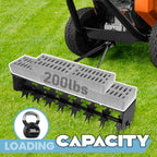Tow Behind Lawn Aerator with 34-Inch Working Width, Manual Core Plug Aerator with Soil Penetrator Spikes, Durable Steel Construction for Lawn & Garden Aeration