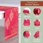 Maison d' Hermine Table Runner 100% Cotton Double Layer Table Runners 108 inches Long for Thanksgiving Christmas Decorations Home Kitchen Dining Party Wedding (Versailles, 14.5" x 108")
