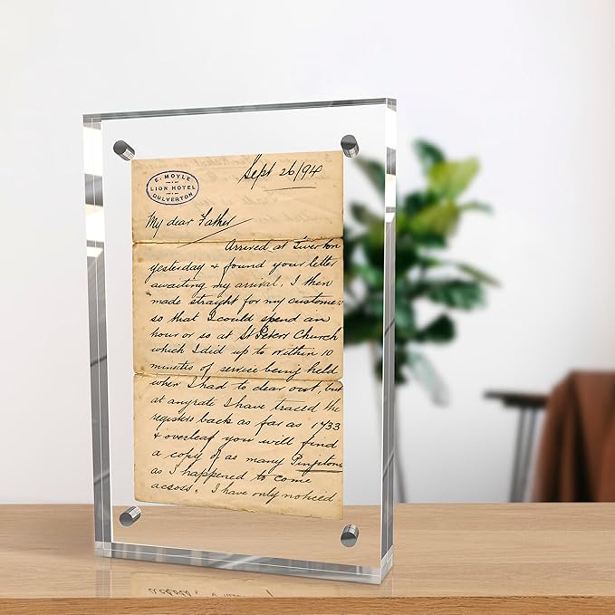 8x10 Inches Acrylic Picture Frames 3 Pack, Double Sided Magnetic Photo Frames,Free Standing on Desk or Table Clear Picture Frames