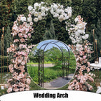 Garden Arbor, Metal Wedding Arch for Ceremony Party, Garden Trellis for Climbing Plants Outdoor, Wide 55" 71" 87" 103" 118" 134" Garden Arch Stand for Garden, Backyard, Lawn(Black,103" x 91" x 16")