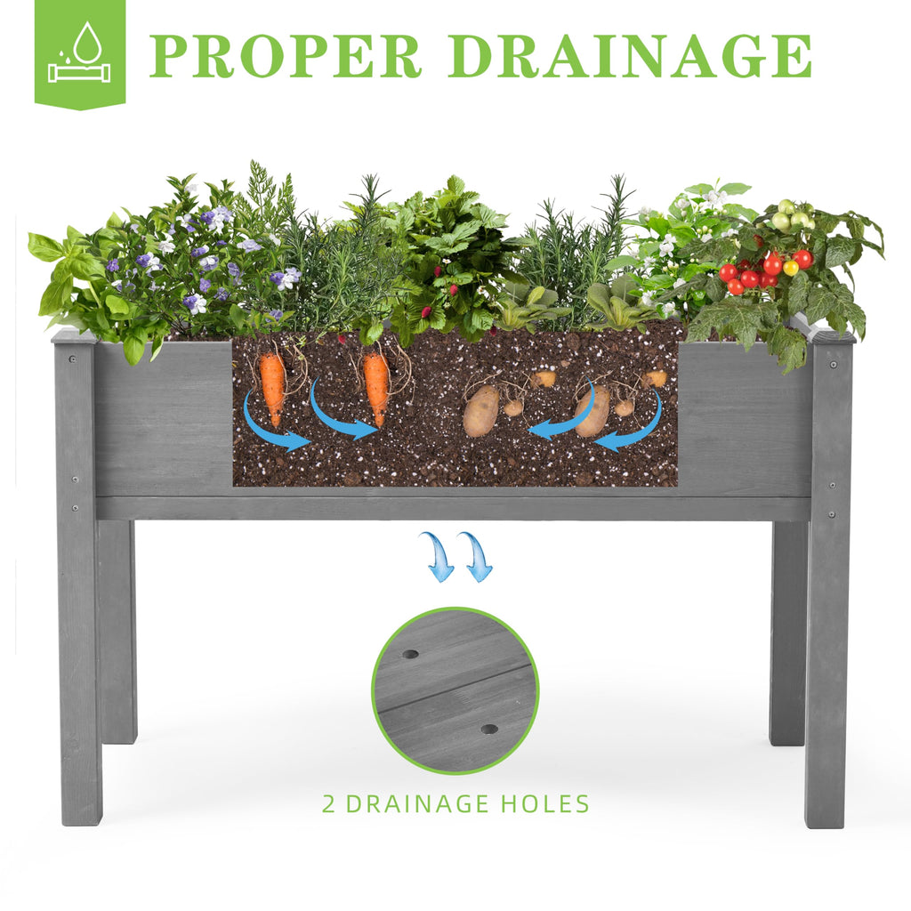 Raised Garden Bed with Legs, 48×24×30 Cedar Wood Elevated Planter Box