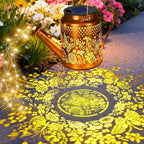 VOOKRY 2 Pack Butterfly Metal Solar Watering Can Lights, Solar Lights Outdoor Waterproof, Gifts for Women Mom Grandma Mother's Day, Hanging Lanterns Decorative Garden Decor for Outside Yard Patio Lawn