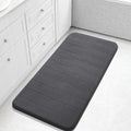 Yimobra Long Bath Mat 44"x24", Super Soft Quick Dry Memory Foam Bathroom Rug, Water Absorbent, Non Slip Backing Machine Washable for Tub Shower, Thick Comfort Support, Dark Gray