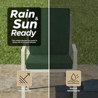 Outdoor Chair Cushions, Water-Resistant & Fade-Resistant, Patio Furniture Lawn Dining Chair Seat Replacement with Mid Back, Ties Zipper, Removable Cover, 18 x 16.5 Inch, Set of 2, Olive Green