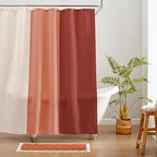 MONDAY MOOSE Bath Mat with Scalloped Wavy Ripple Design, Microfiber Absorbent Non Slip Tufted Rug for Floor, Shower or Kitchen (24x47 inch, Terracotta)