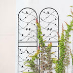 Metal Garden Trellis Rustproof Trellis for Climbing Plants Outdoor Flower Support Bird Deco (Black-4 Pack, 71"x19.7")