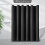84 inch Long Waffle Textured Fabric Shower Curtains, 256GSM Heavy Duty Weighted Shower Curtains, Hotel Quality Luxury Polyester Bathroom Curtain with 12 Hooks, 72Wx84H