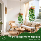 DomeStar 2PCS Fake Vines, Fake Hanging Plants Ivy Vines, Artificial Greenery Garland for Home Kitchen Wall Decor Aesthetic Home Decor (No Baskets)