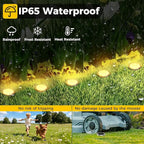 4 Pack Solar Ground Lights Outdoor, 8 LED Mini Flat Solar Disk Lights, IP65 Waterproof Anti-Rust Disc Light, Landscape Lighting for Garden Pathway Yard Walkway Driveway Lawn,Warm White