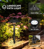 SUNVIE Low Voltage Pathway Lights LED Landscape Lighting 3000K Waterproof Landscape Path Lights 3W Low Voltage Landscape Lighting for Walkway Yard ETL Listed Cord, 12 Pack