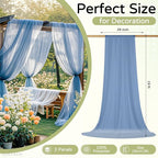 Wedding Arch Draping Fabric 29" x 19Ft Sheer Drapes for Backdrop Wedding Ceremony Reception Ceiling Decor Curtain Baby Bridal Shower Decoration (Dusty Blue, 3 Panels)