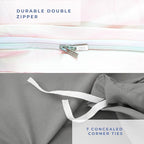 Kotton Culture Oversized King Size Duvet Cover Set 100% Egyptian Cotton - 600 Thread Count Breathable Durable Comforter Cover Zipper Closure & Corner Ties (Pastel Dreams,Oversized King 120"X98")