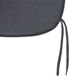 SleepMan Outdoor 17"x16" Chair Cushions with Ties Set of 2, Water Resistant All Weather U-Shape Seat Pads for Patio Garden Furniture Indoor (Set of 2, Grey Black)
