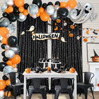 Black Sequin Backdrop 2 Panels 2FTx8FT Halloween Backdrop Curtains Party Decorations Birthday Wedding Photo Backdrop