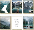 HoozGee Photography Art Prints Travel Natural Landscape Set of 6 Mountain Boat Canvas Poster Print Wall Art Pictures Beautiful Living Room Decor Home Decor (11"x14" UNFRAMED)