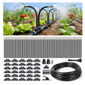 100Ft 1/2" Tubing High-Flow Drip Irrigation System, 360° Adjustable Garden Watering System with 30 Nozzles, Dual-Side Watering Kit for Raised Beds, Greenhouses & Efficient Plant Irrigation