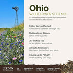 Eden Brothers Ohio Wildflower Mixed Seeds for Planting, 1 oz, 30,000+ Seeds with Sweet William, Cornflower | Attracts Pollinators, Plant in Spring or Fall, Zones