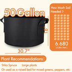 Gardzen 2-Pack 50 Gallon Grow Bags, Aeration Fabric Pots with Handles, Pot for Plants