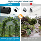 Fecita Thickened Rustproof Garden Arch Metal Trellis for Climbing Plants