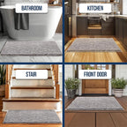 Muddy Mat Chenille Bathroom Rugs Quick Dry Microfiber Mats Non Slip Washable, Extra Thick, Soft and Highly Absorbent Bath Mats for Bathroom, Kitchen, and Shower Floor - Grey Runner 59"X24"