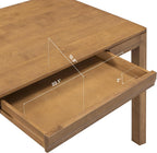 NTC Flow Modern Wooden Rectangle Desk Table with Hidden Drawer – Waterproof & Heat Resistant - Teak Look