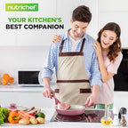 NutriChef 54-Piece Kitchen Cookware Set – Complete Non-Stick Ceramic Pots and Pans Set with Utensils, Bakeware, and Knife Set, Gas, Electric & Induction Compatible, Blush Pink Kitchen Essentials