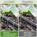 AAGUT Garden Stakes Pins, Landscape Staples 200 Pack 6 Inch 11-Gauge Galvanized Lawn Stake for Dog Fence, Weed Barrier Fabric, Ground Cover, Irrigation Tubing Soaker Hose, Chicken Wire