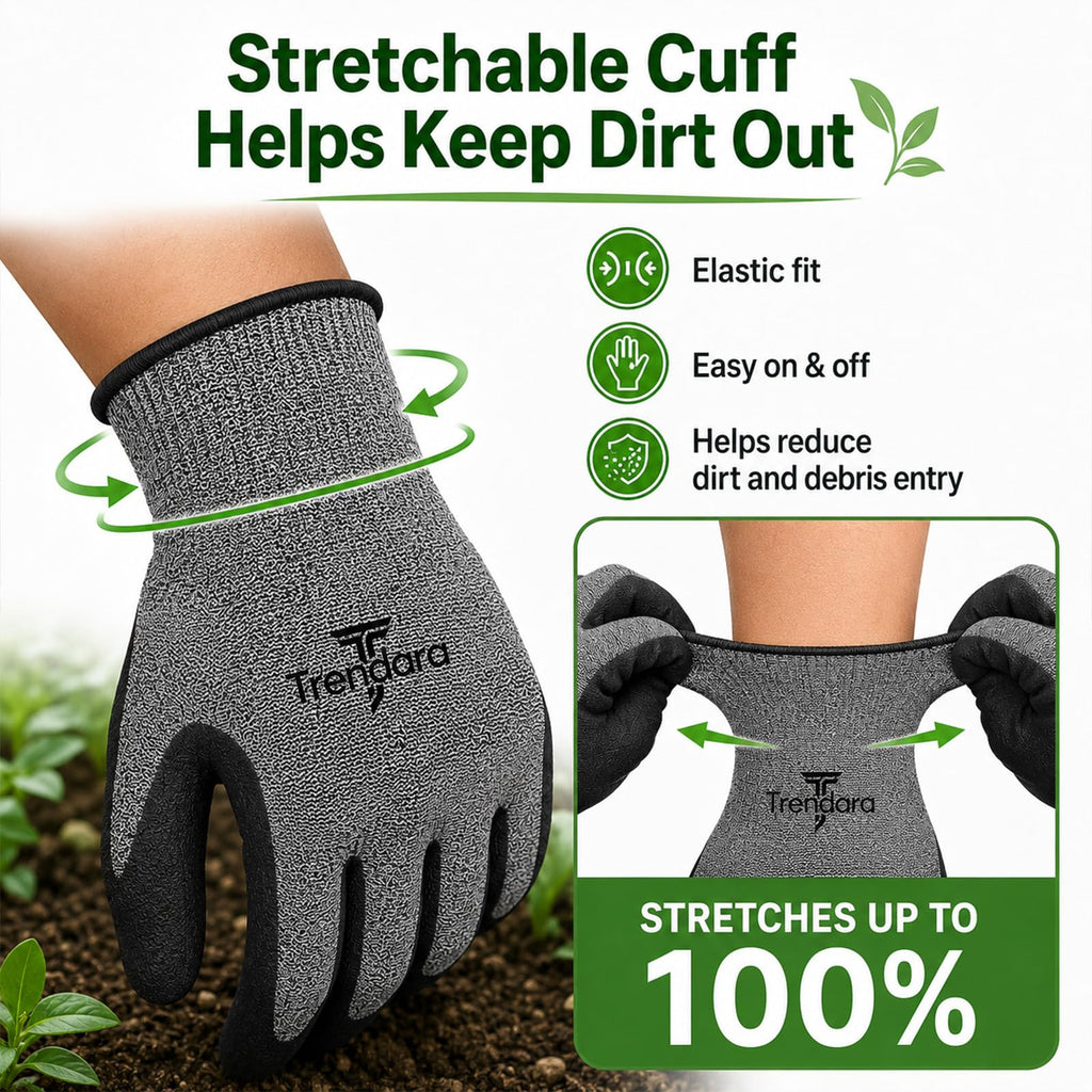 Trendara 8 Pairs gloves for men gardening gloves,garden gloves for women,Breathable latex dipped gloves,Suitable for weeding and warehouse handling