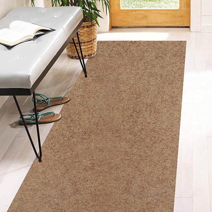3' x 22' Runner Rugs with Rubber Backing, Indoor Outdoor Utility Carpet Runner Rugs, Sand, Can Be Used as Aisle for The RV and Boat, Laundry Room and Balcony